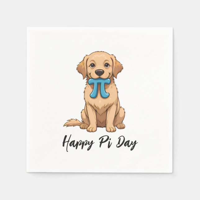 Pi Day-Hund med Pi-symbol | Lycklig Pi Day Pappersservett (Framsidan)