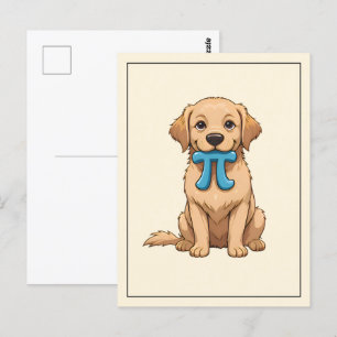 Pi Day-Hund med Pi-symbol Lycklig Pi Day Vykort