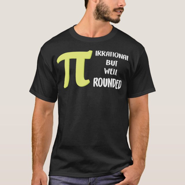 Pi Day irrationell men väl rundad Math horseman w T Shirt (Framsida)