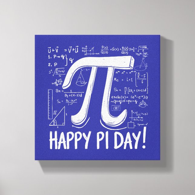 Pi Day-Kanvastrycket - Snyggt Math Art for Pi Day Canvastryck (Framsida)