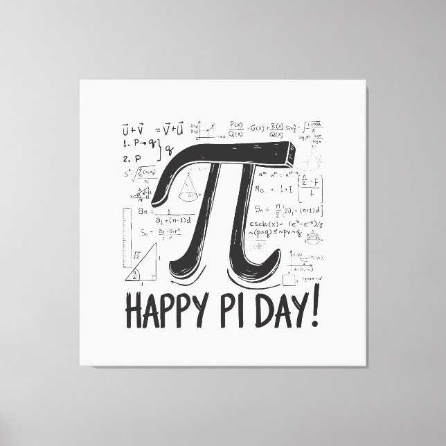 Pi Day-Kanvastrycket - Snyggt Math Art for Pi Day Canvastryck (Framsida)