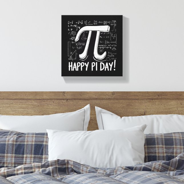 Pi Day-Kanvastrycket - Snyggt Math Art for Pi Day Canvastryck (Insitu (sovrum))