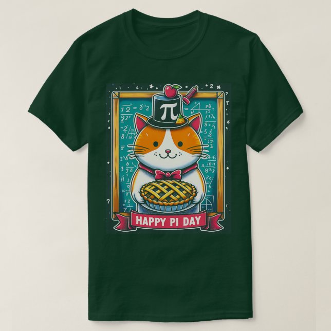 Pi day-katt, kul Kids Manar och Kvinnor och lärare T Shirt (Design framsida)