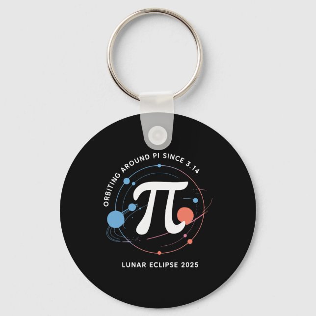 Pi Day Lunar Eclipse 2025 Cosmic Math Nyckelring (Framsida)