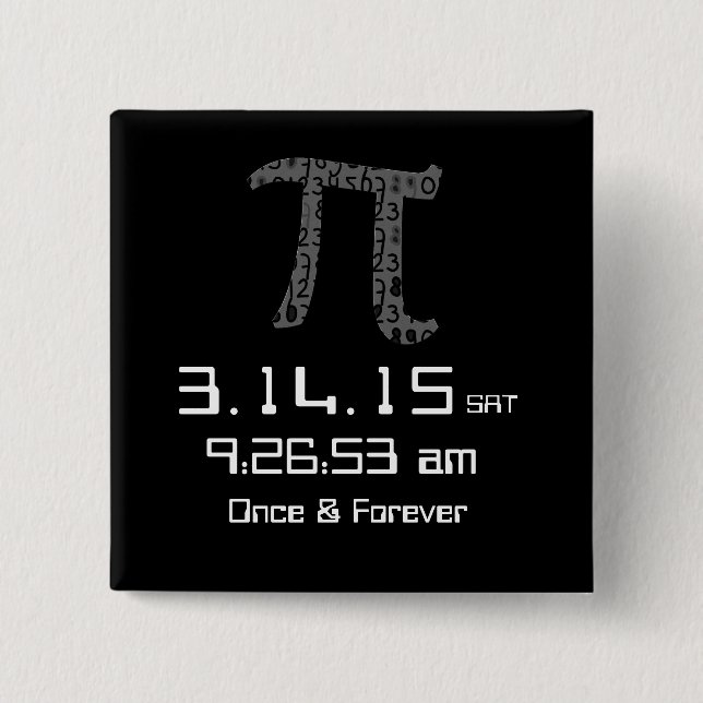 Pi Day March 2015 Anpassad design Button Knapp (Framsida)
