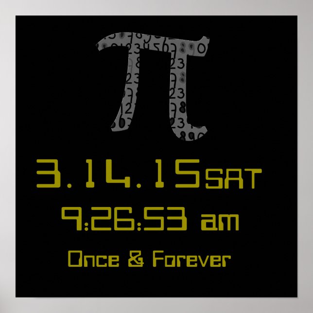 Pi Day March 2015 Anpassad design Poster (Framsidan)