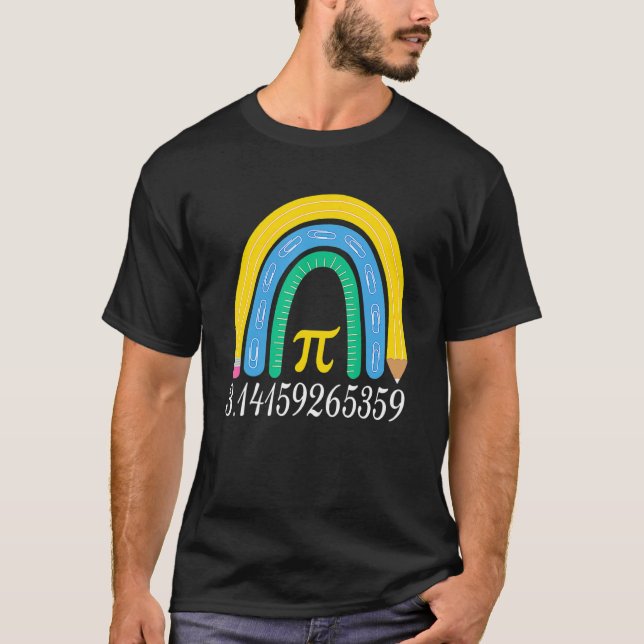 Pi Day Matching Math Physic Teacher Rainbow Funny  T Shirt (Framsida)