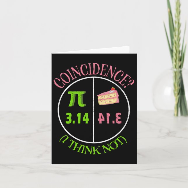 Pi Day Math Älskare 3.14 Paj Sammanträffande I Tän Kort (Framsida)