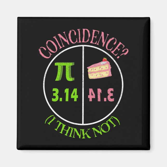 Pi Day Math Älskare 3.14 Paj Sammanträffande I Tän Magnet (Framsidan)