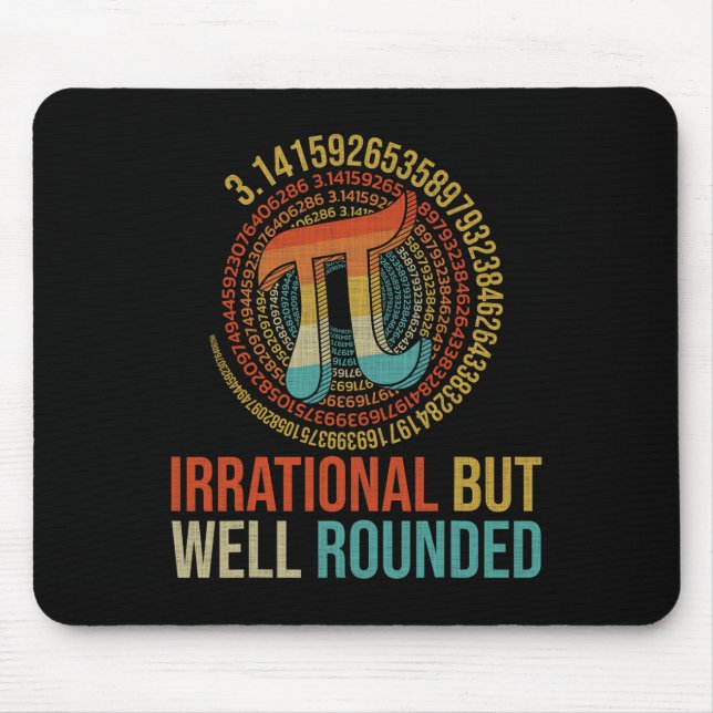 Pi Day Math Älskare föreställer sig irrationellt m Musmatta (Framsidan)