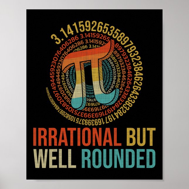 Pi Day Math Älskare föreställer sig irrationellt m Poster (Framsidan)