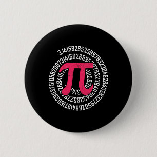 Pi Day Math Nerd Geek 3.1415 Irrationellt nummer P Knapp