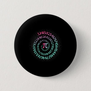 Pi Day Math Nerd Geek 3.1415 Irrationellt nummer P Knapp