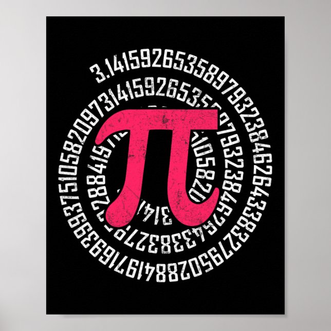 Pi Day Math Nerd Geek 3.1415 Irrationellt nummer P Poster (Framsidan)