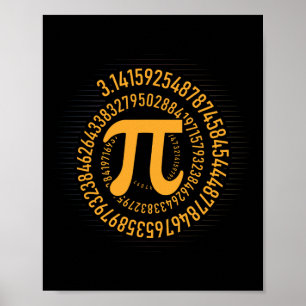 Pi Day Math Nerd Geek 3.1415 Irrationellt nummer P Poster