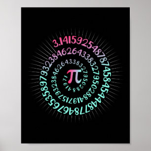 Pi Day Math Nerd Geek 3.1415 Irrationellt nummer P Poster