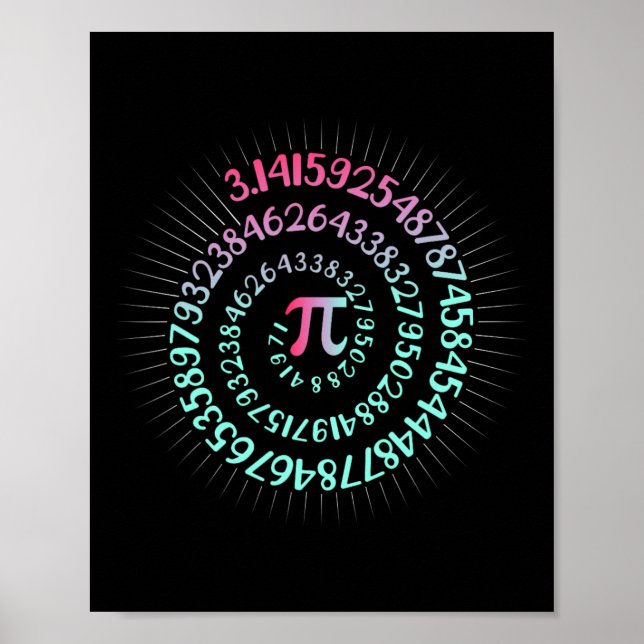 Pi Day Math Nerd Geek 3.1415 Irrationellt nummer P Poster (Framsidan)