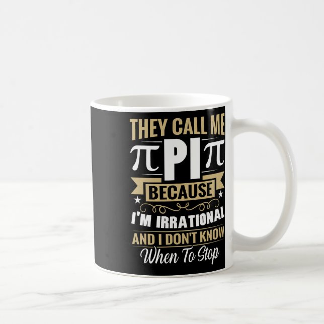Pi Day Math Nerd - kalla mig irrationell Kno Kaffemugg (Höger)