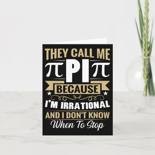 Pi Day Math Nerd - kalla mig irrationell Kno Kort (Framsida)
