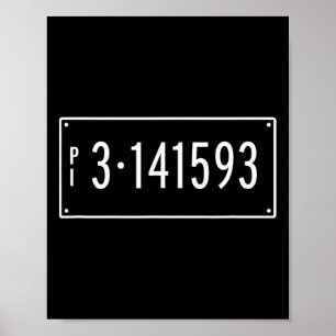 Pi Day Math Number Plate Geometry Trigonometry Poster