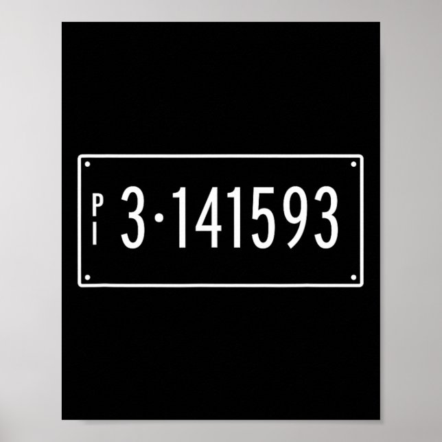 Pi Day Math Number Plate Geometry Trigonometry Poster (Framsidan)