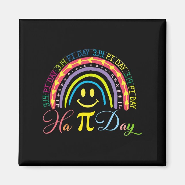 Pi Day Math Number Rainbow Lycklig Pi Day Roligt S Magnet (Framsidan)