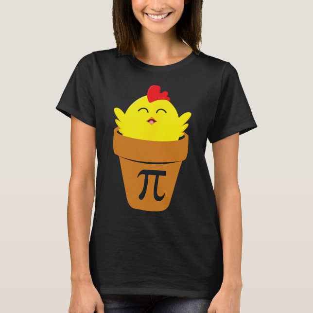 Pi Day Math T Shirt Funny Chicken Pot Paj T Shirt (Framsida)