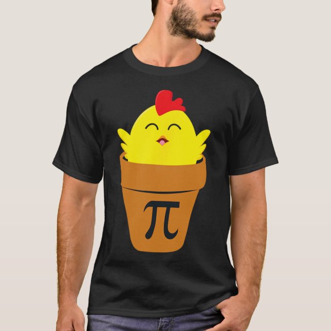 Pi Day Math T Shirt Funny Chicken Pot Paj T Shirt (Framsida)