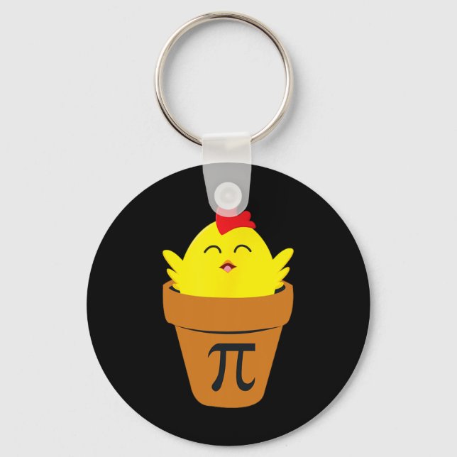 Pi Day Math T Shirt Funny Chicken Pot Paj T Shirt Nyckelring (Framsida)