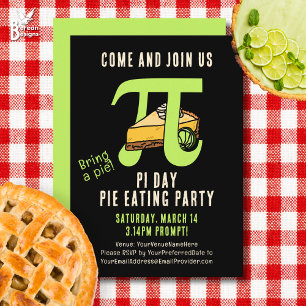 PI DAY Paj Eating Party Inbjudningar