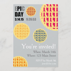 Pi Day Party-inbjudningskort - E*PI*C DAY 2015 Inbjudningar