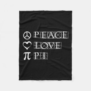 Pi Day Peace Kärlek Math Geometry Trigonometry Fleecefilt