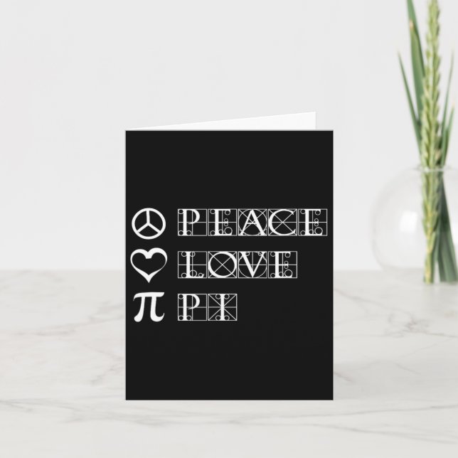 Pi Day Peace Kärlek Math Geometry Trigonometry Kort (Framsida)
