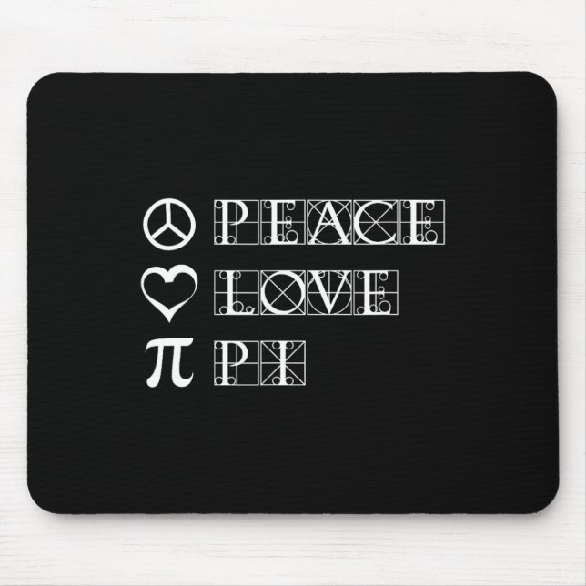 Pi Day Peace Kärlek Math Geometry Trigonometry Musmatta (Framsidan)