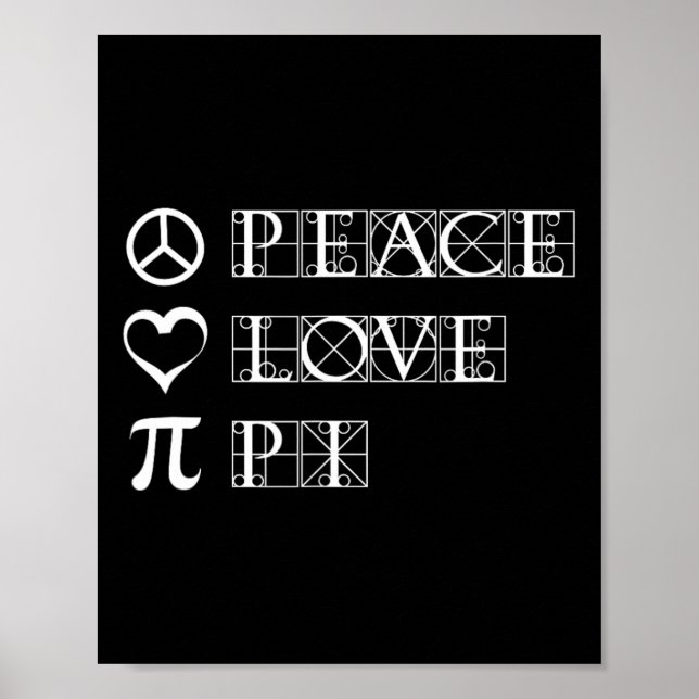 Pi Day Peace Kärlek Math Geometry Trigonometry Poster (Framsidan)