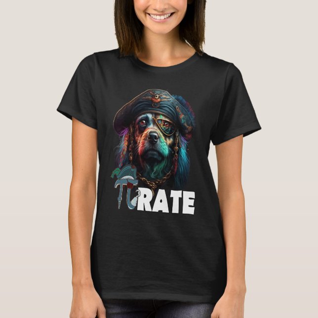 Pi Day Pi rate Dog 314 Funny Math Science Teacher  T Shirt (Framsida)