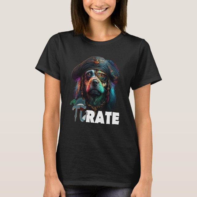 Pi Day Pi rate Dog 314 Math Science Teacher Dog Pi T Shirt (Framsida)