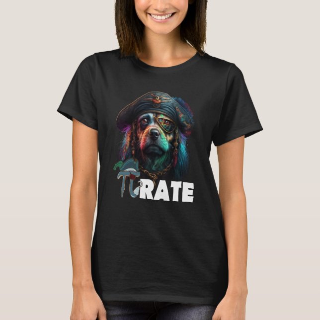 Pi Day Pi rate Hund 314 Math Science Teacher Hund  T Shirt (Framsida)