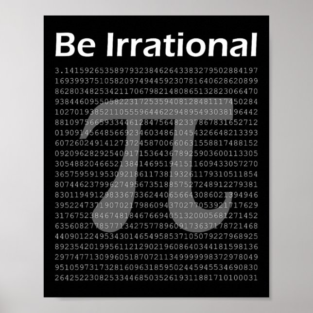 Pi Day Pi Tee Math Nerd Geek är irrationell Poster (Framsidan)