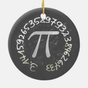 Pi Day PiDay Chalkboard Education Julgransprydnad Keramik