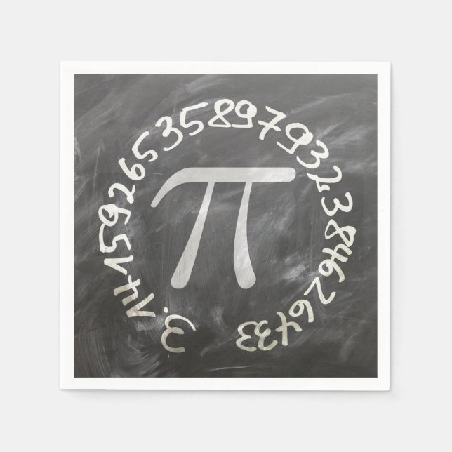 Pi Day PiDay Chalkboard Education Pappersservett (Framsidan)