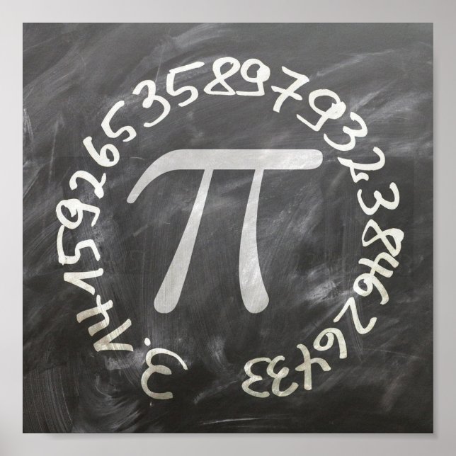 Pi Day PiDay Chalkboard Education Poster (Framsidan)