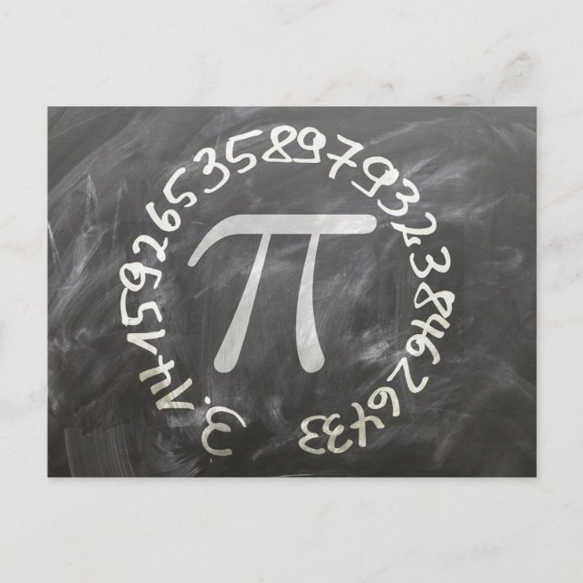 Pi Day PiDay Chalkboard Education Vykort (Framsida)