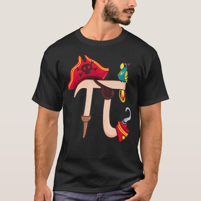 PI Day Pirat Math Geek Parrot Teacher Student Mana T Shirt (Framsida)