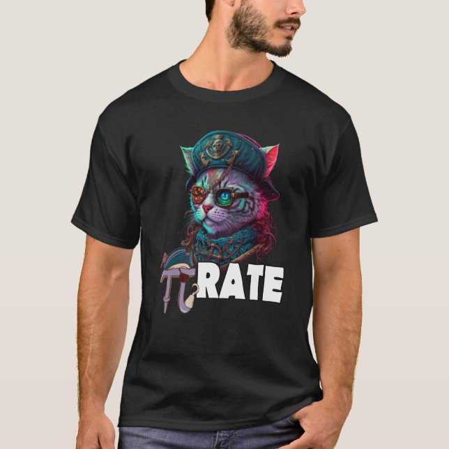 Pi Day Pirate Cat 3 14 Math Science Teacher Pi Rat T Shirt (Framsida)