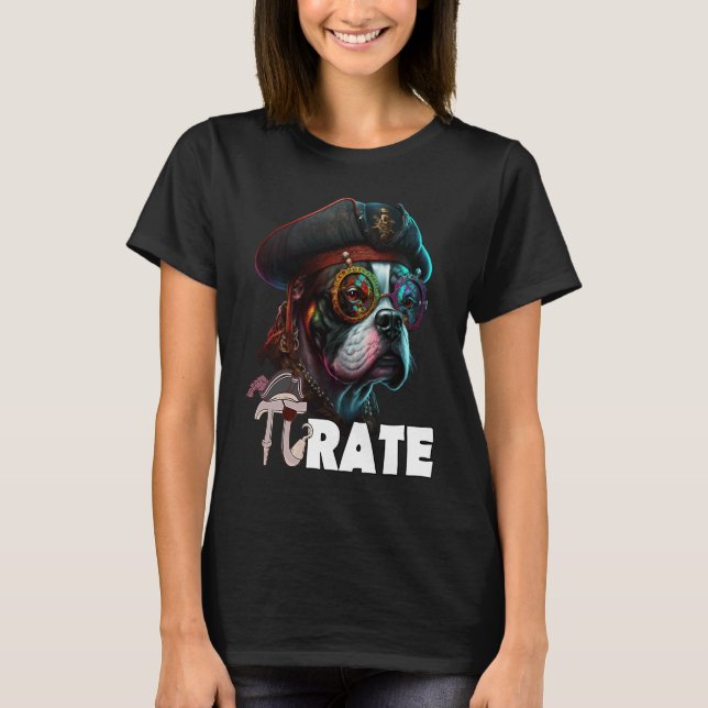 Pi Day Pirate Dog 3 14 Funny Math Science Teacher  T Shirt (Framsida)