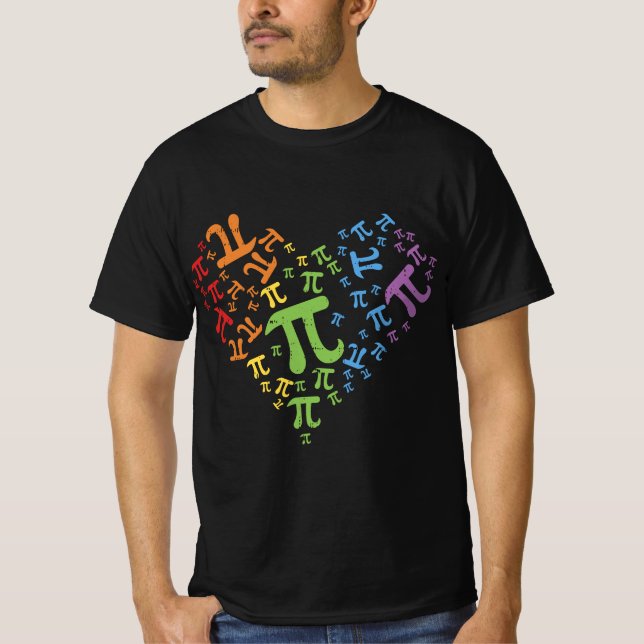 Pi Day Rainbow Heart Math LGBT Gay Lesbian Pride G T Shirt (Framsida)