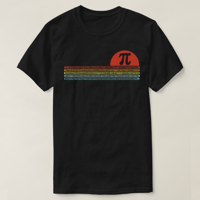 Pi Day Retro Vintage Pi 3 T Shirt (Design framsida)