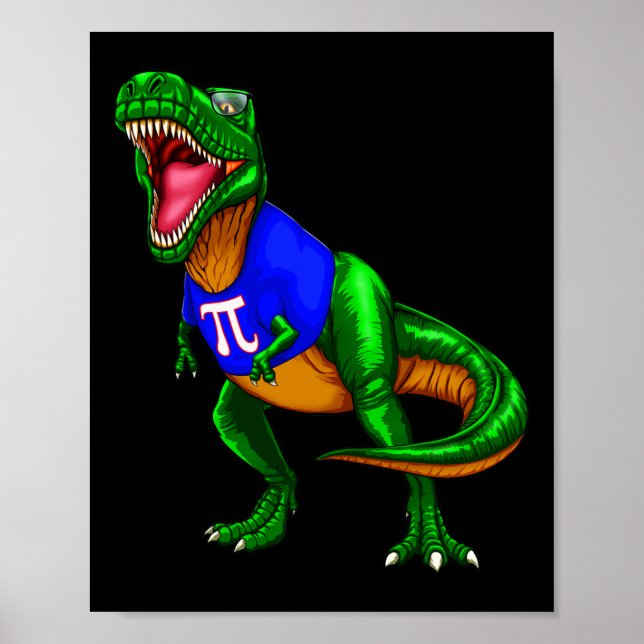 Pi Day Rex Dinosaur T Tröja Math Present Män Kvinn Poster (Framsidan)