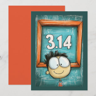Pi Day Roligt - Lycklig 3.14 Quirky Tecknad Inbjudningar